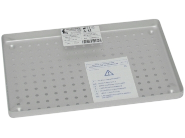 Tray bottom alu perforated silver 28x18 pc